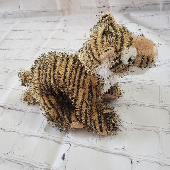 Webkinz Lil Kinz Fuzzy Tiger 7 inch Orange Black White Floppy - Picture 2 of 9
